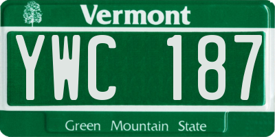 VT license plate YWC187