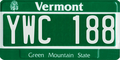 VT license plate YWC188