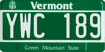 VT license plate YWC189