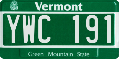 VT license plate YWC191