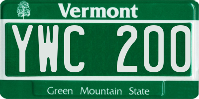 VT license plate YWC200