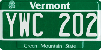 VT license plate YWC202