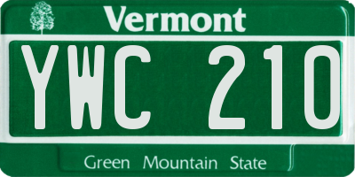 VT license plate YWC210