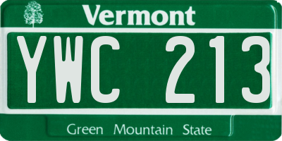 VT license plate YWC213