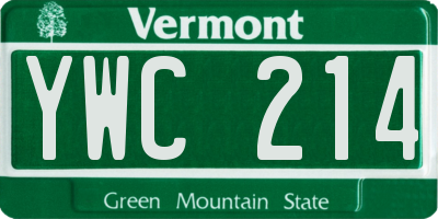 VT license plate YWC214