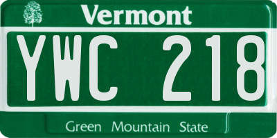 VT license plate YWC218