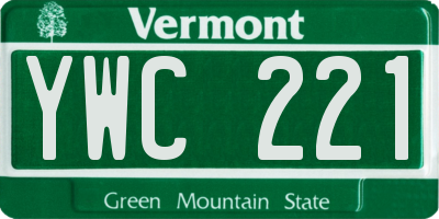 VT license plate YWC221