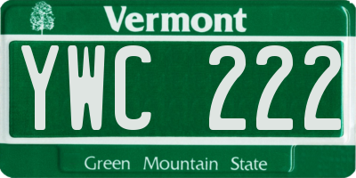 VT license plate YWC222