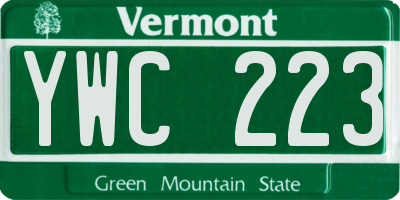 VT license plate YWC223