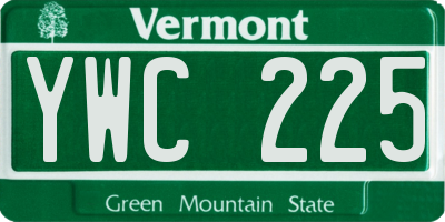 VT license plate YWC225