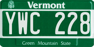 VT license plate YWC228