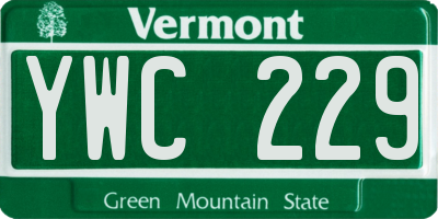 VT license plate YWC229