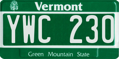 VT license plate YWC230