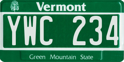 VT license plate YWC234