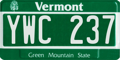 VT license plate YWC237