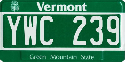 VT license plate YWC239