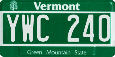 VT license plate YWC240