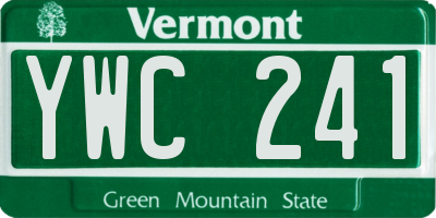 VT license plate YWC241