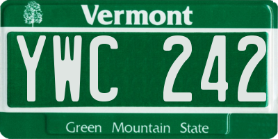 VT license plate YWC242