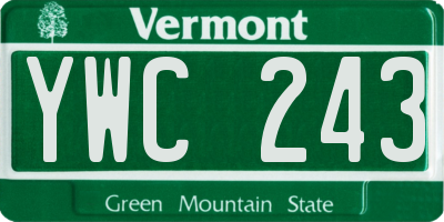 VT license plate YWC243
