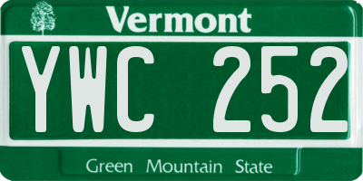 VT license plate YWC252