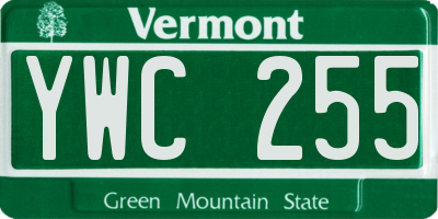 VT license plate YWC255