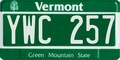 VT license plate YWC257