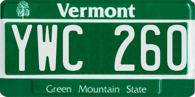VT license plate YWC260