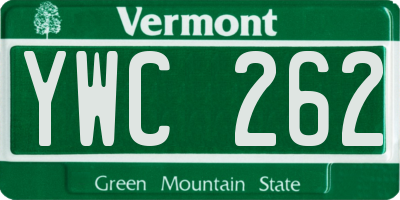 VT license plate YWC262