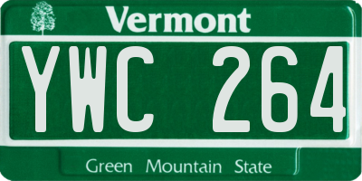 VT license plate YWC264