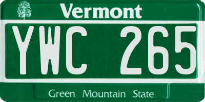 VT license plate YWC265
