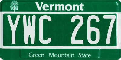 VT license plate YWC267