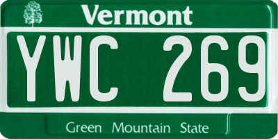 VT license plate YWC269