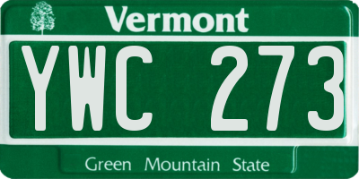 VT license plate YWC273