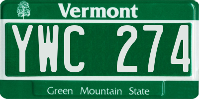 VT license plate YWC274