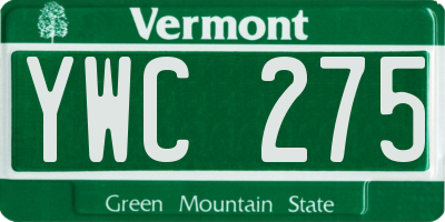 VT license plate YWC275