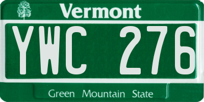VT license plate YWC276