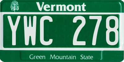 VT license plate YWC278