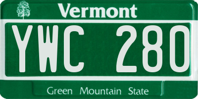 VT license plate YWC280