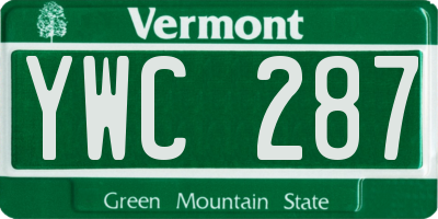 VT license plate YWC287