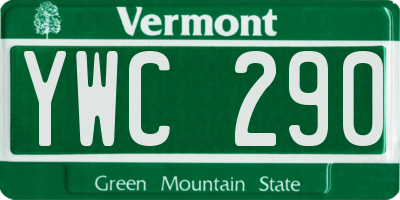 VT license plate YWC290