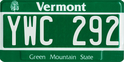 VT license plate YWC292