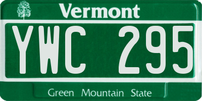 VT license plate YWC295