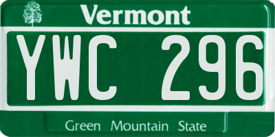 VT license plate YWC296