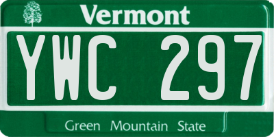 VT license plate YWC297