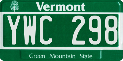 VT license plate YWC298