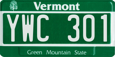 VT license plate YWC301