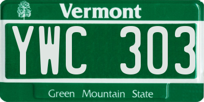 VT license plate YWC303