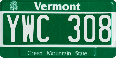 VT license plate YWC308