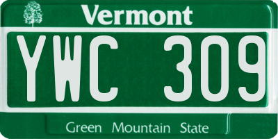 VT license plate YWC309